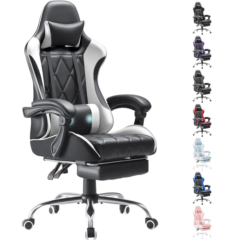 Massage - Gaming Chair, Computer Chair with Footrest