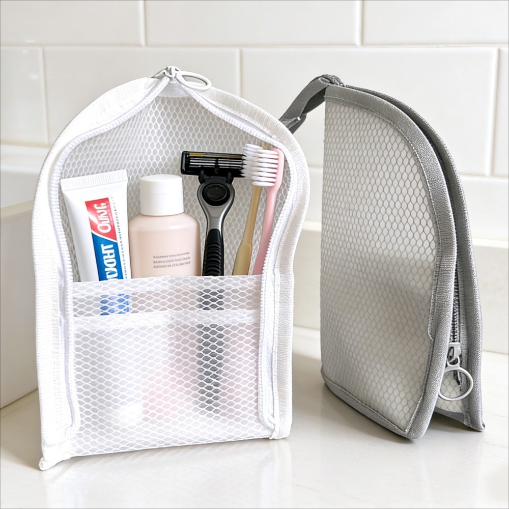Makeup - Mesh Toiletry Bag Breathable Quick Dry