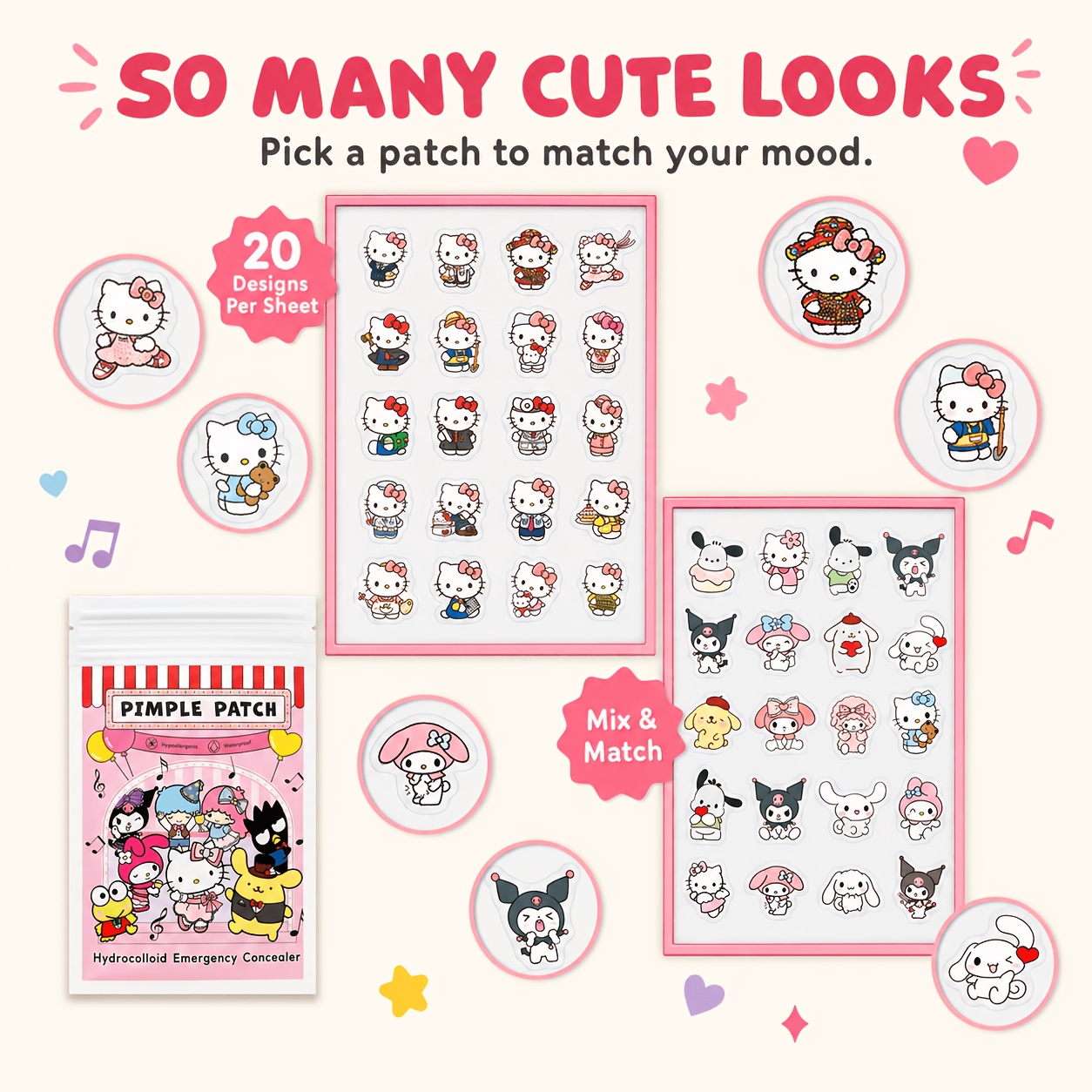 40/120PCS Hello Kitty acne pat - Skincare recension och pris