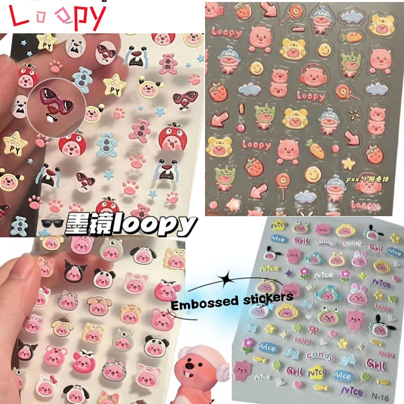 Loopy 3D embossed sticker, tra - Nail Art recension och pris