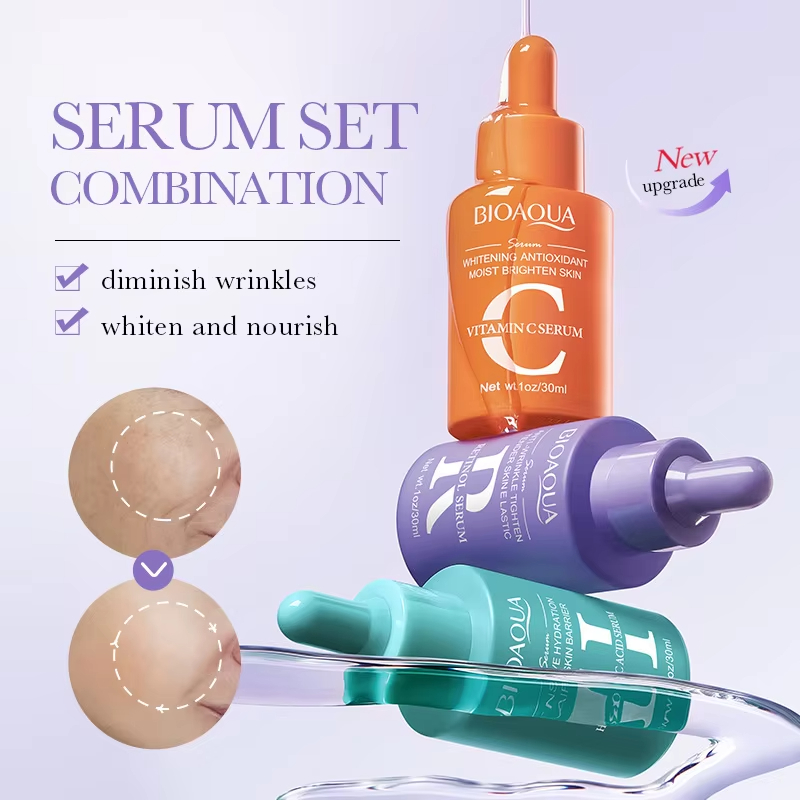 3pcs/set BIOAQUA Vitamin C Ret - Hyaluronic Acid Facial Serum recension och pris
