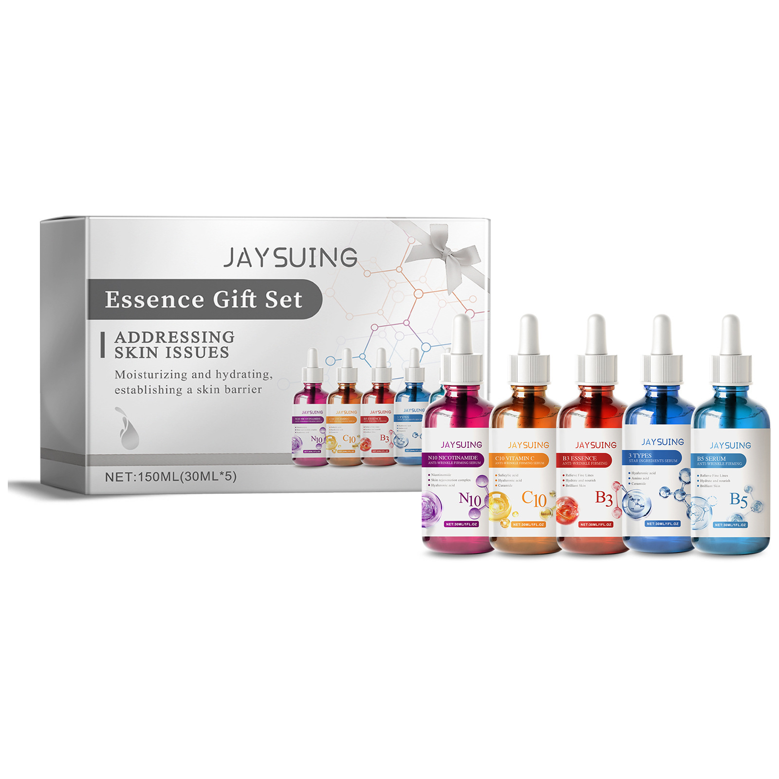 Face Serum Skin Care Sets 5PCS - Niacinamide Pore Shrinking Essence recension och pris