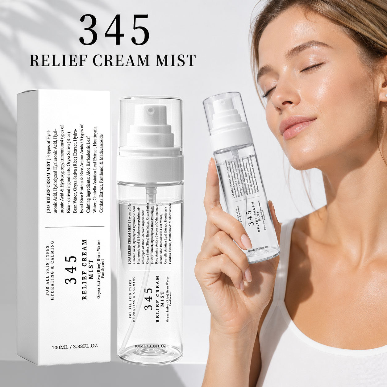 345 Relief Cream Mist Korean S - Hyaluronic Acid Facial Serum recension och pris