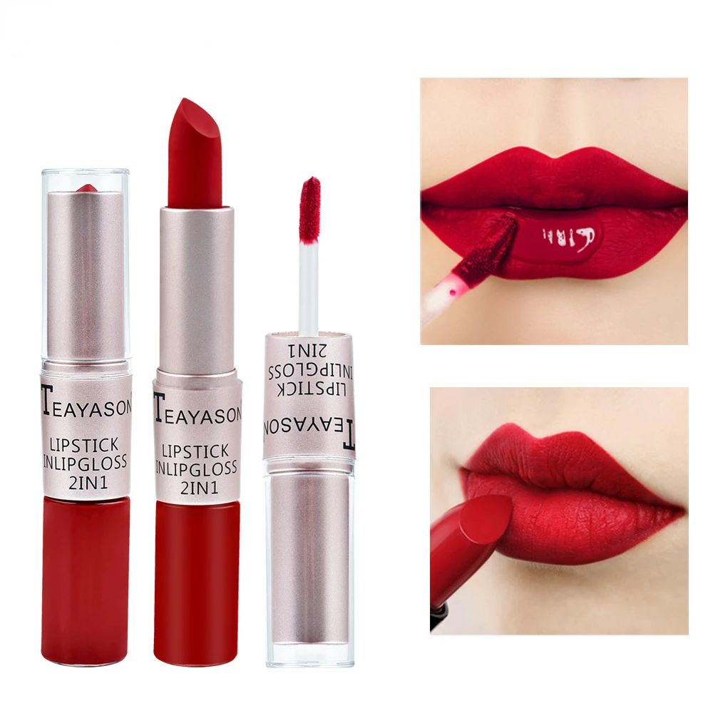 1PC Pink Lipstick Sexy Lip Glo - Matte Velvet Lip Tint Long Lasting recension och pris