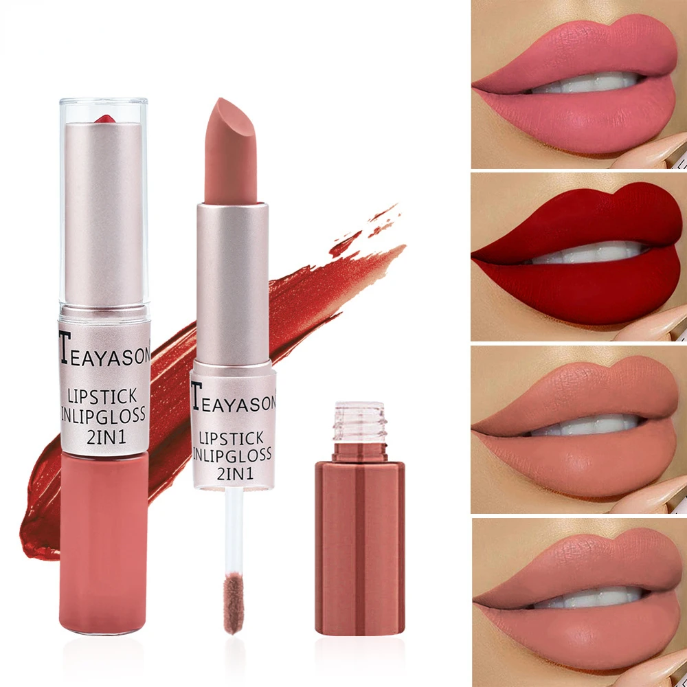 1PC Pink Lipstick Sexy Lip Glo - Matte Velvet Lip Tint Long Lasting recension och pris