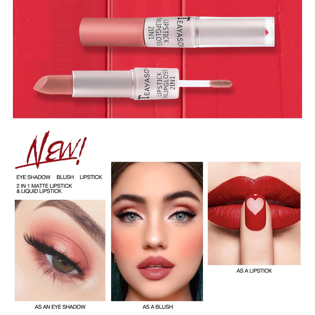 1PC Pink Lipstick Sexy Lip Glo - Matte Velvet Lip Tint Long Lasting recension och pris
