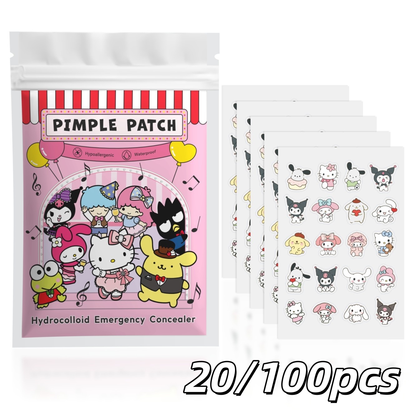 20/100pcs Hello Kitty Hydrocol - Hydrocolloid Pimple Patch recension och pris