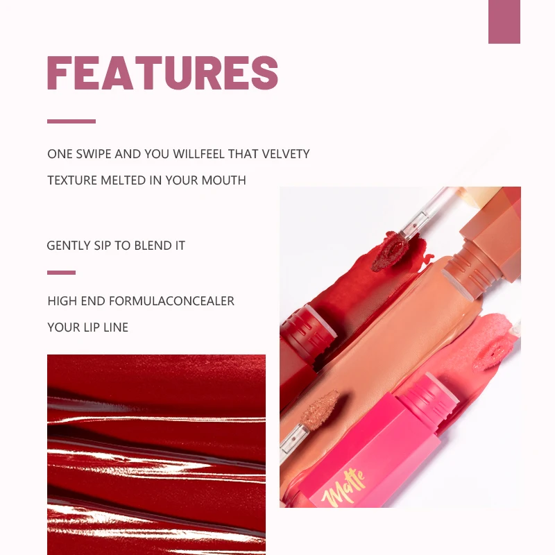 1pcs Waterproof Matte Velvet L - Matte Velvet Lip Tint Long Lasting recension och pris