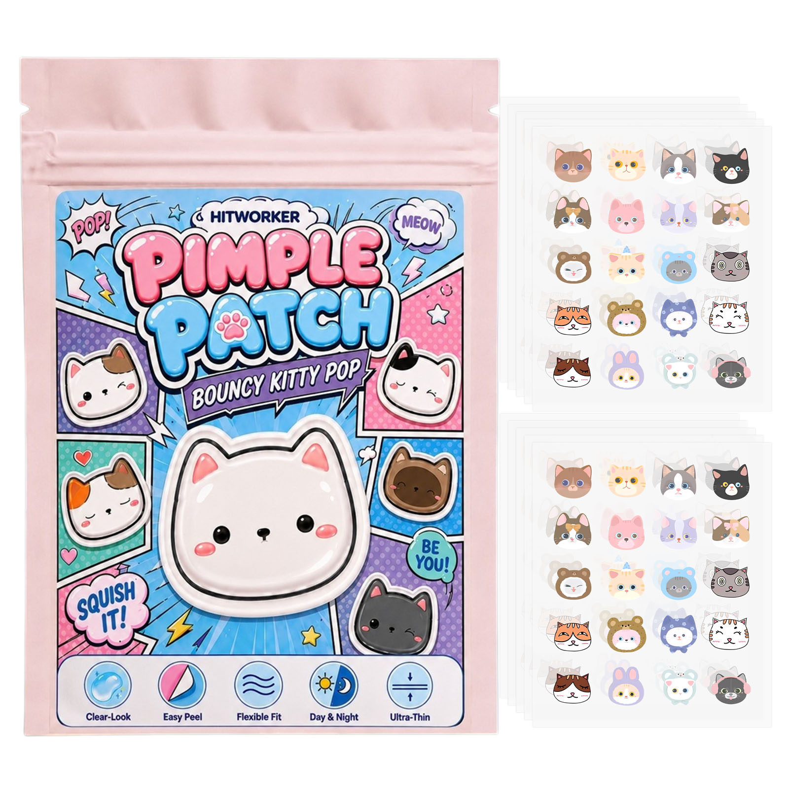 100pcs Cute Cat Pimple Patches - Hydrocolloid Pimple Patch recension och pris