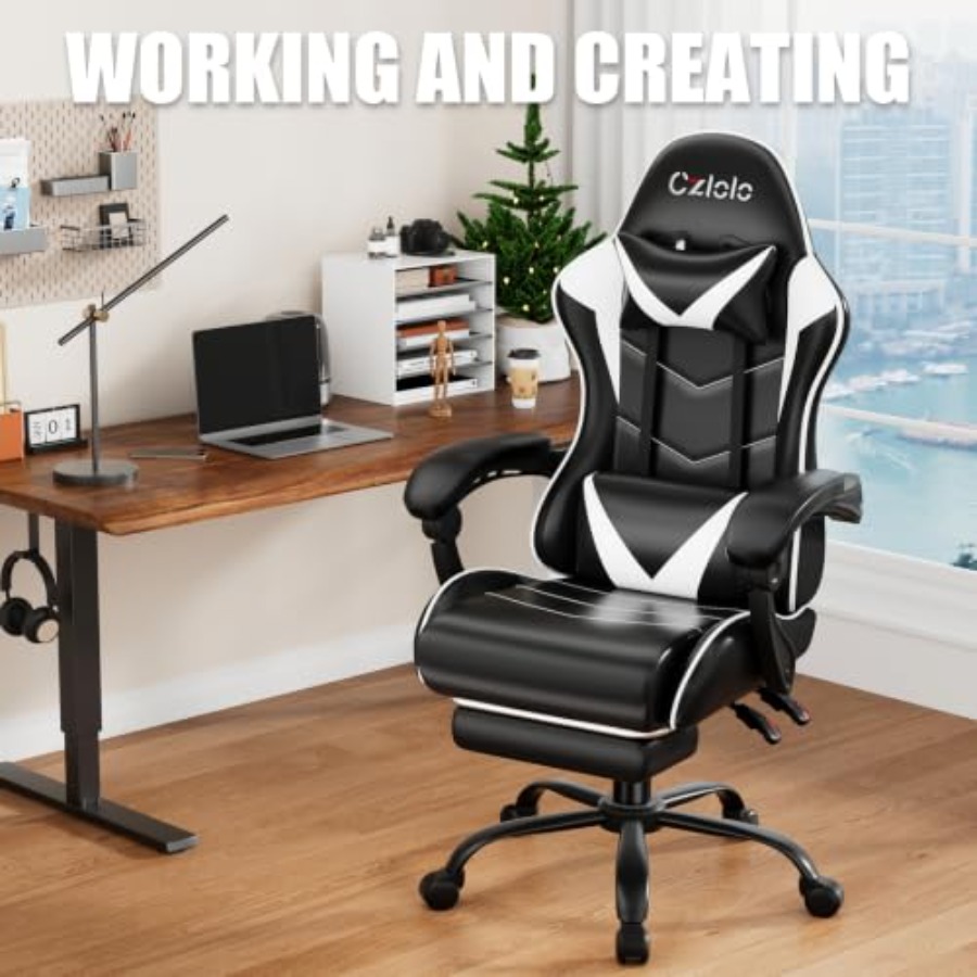 Gaming Chair with Footrest, Ra - Massage recension och pris