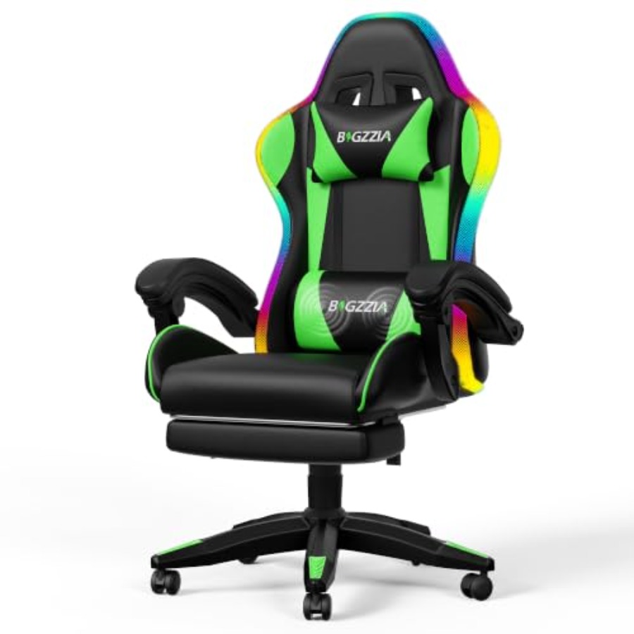 RGB gaming chair with footrest - Massage recension och pris
