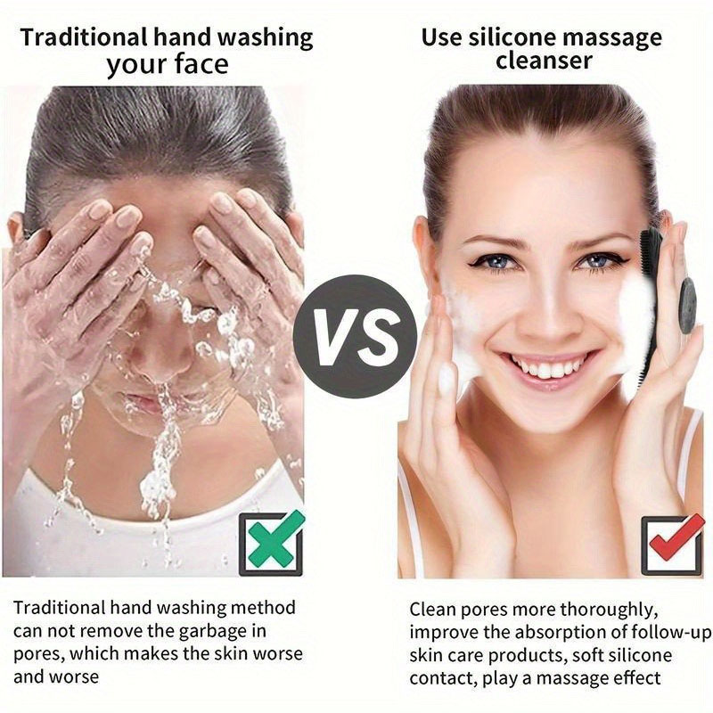 Exfoliating Silicone Bath Brus - Silicone Face Scrubber Electric recension och pris