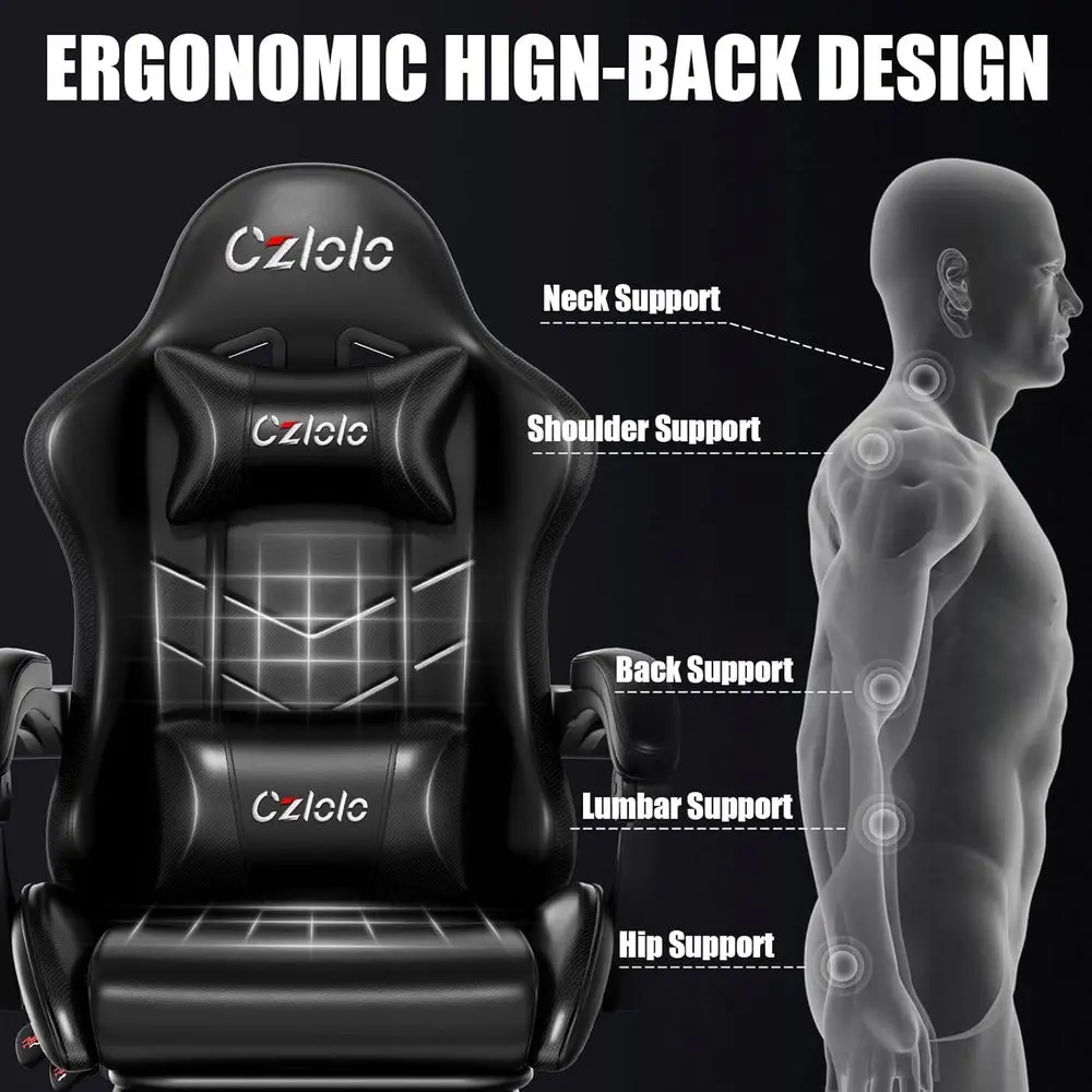 Ergonomic Gaming Chair with Fo - Massage recension och pris