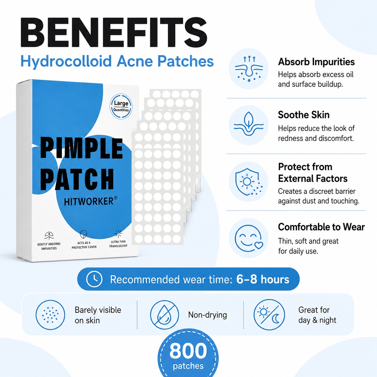 800Pcs Hydrocolloid Acne Pimpl - Skincare recension och pris