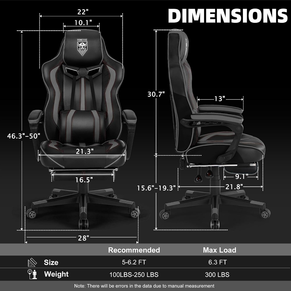 Ergonomic Reclining Gaming Cha - Massage recension och pris