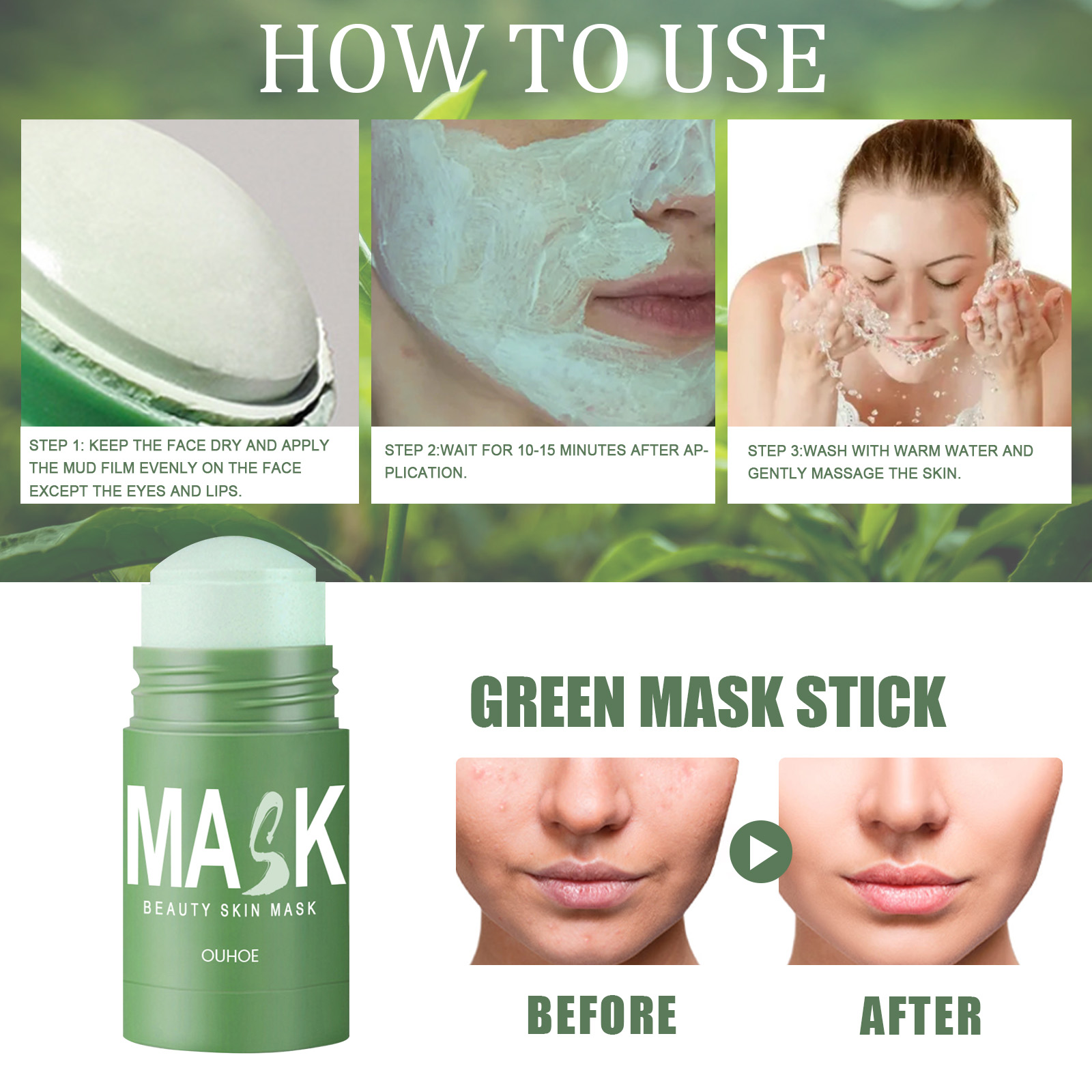 Green Tea Solid Mask Stick - D - Green Tea Cleansing Clay Mask recension och pris